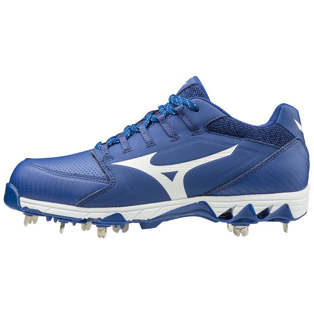 Mizuno Women's 9-Spike Swift 6 Low Metal Softball Cleats Royal/White (320588-MZT)